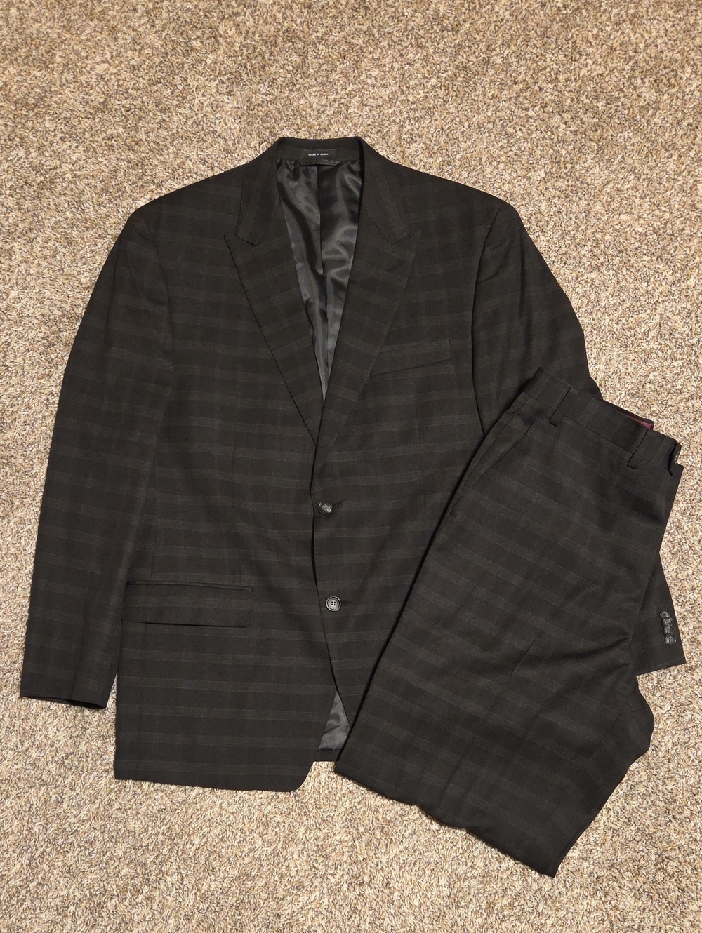 SEAN JOHN Black Windowpane Two-Piece Suit